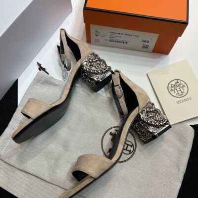 Hermes 2023 New Suede Goatskin High-heels
