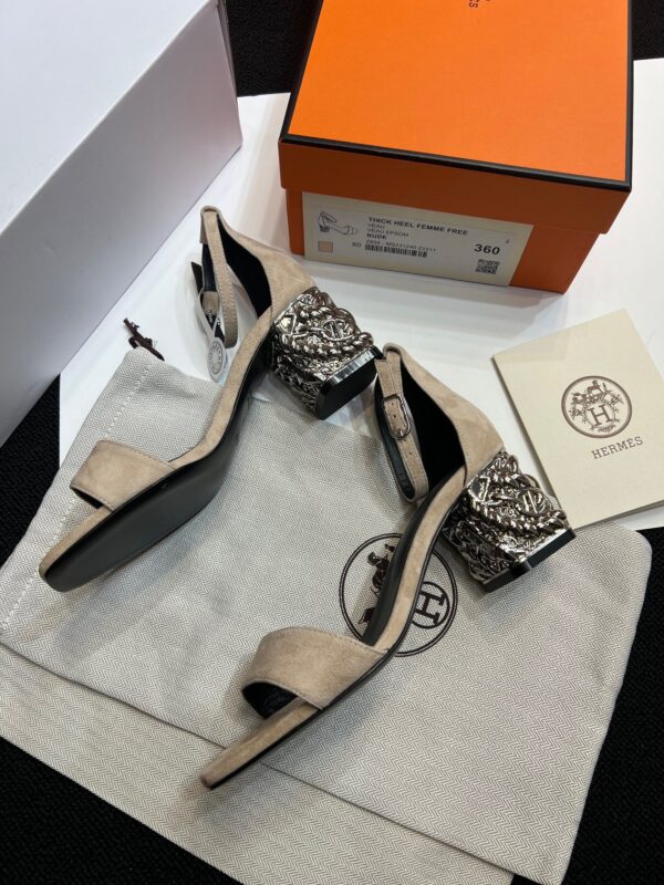 Hermes 2023 New Suede Goatskin High-heels