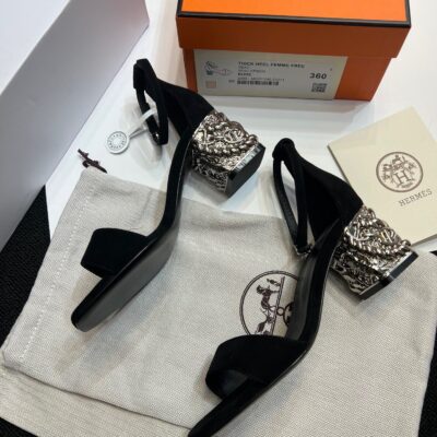 Hermes 2023 New Suede Goatskin High-heels