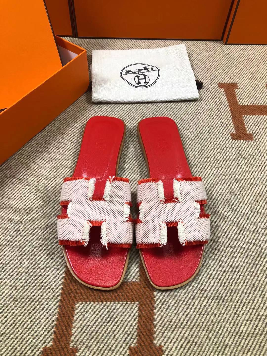 img_6029 Hermes New Oran Sandals in Swift&Canvas (fully handmade) - Image 1