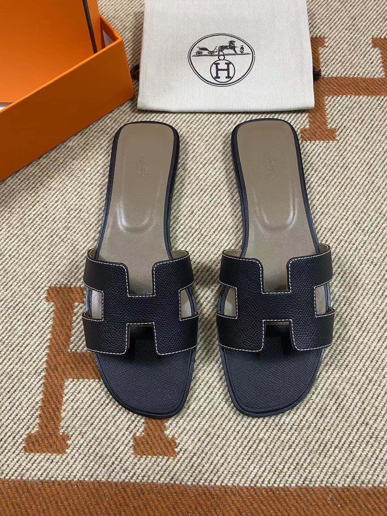 img_6053 Hermes New Oran Sandals in Epsom (fully handmade) - Image 1