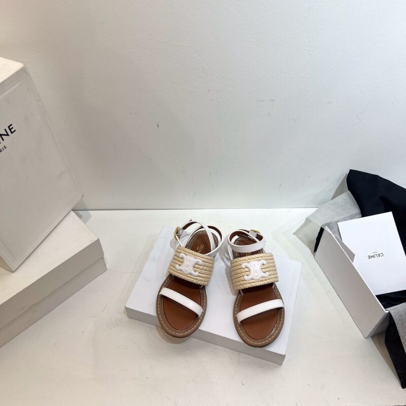 Celine 2023 Straw Sandals