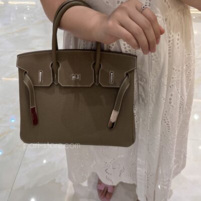 Birkin 25 in Etoupe Togo PHW