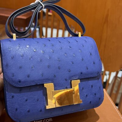 Constance 18 in Blue Ostrich GHW