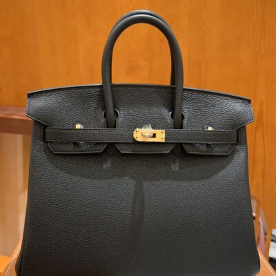 Birkin 25 in Noir Togo GHW