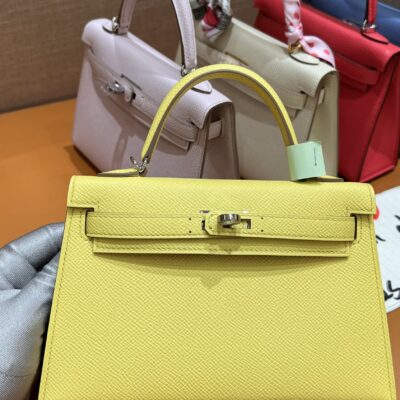 Mini Kelly in Yellow Epsom