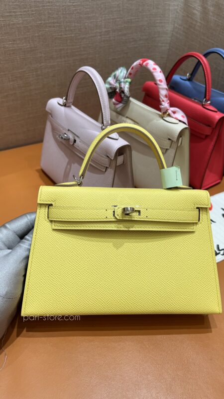 Mini Kelly in Yellow Epsom
