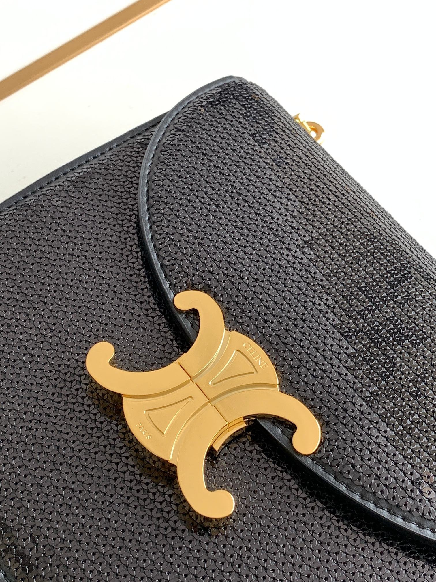 Celine Teen Basace Triomphe Chain Handbag - Image 8