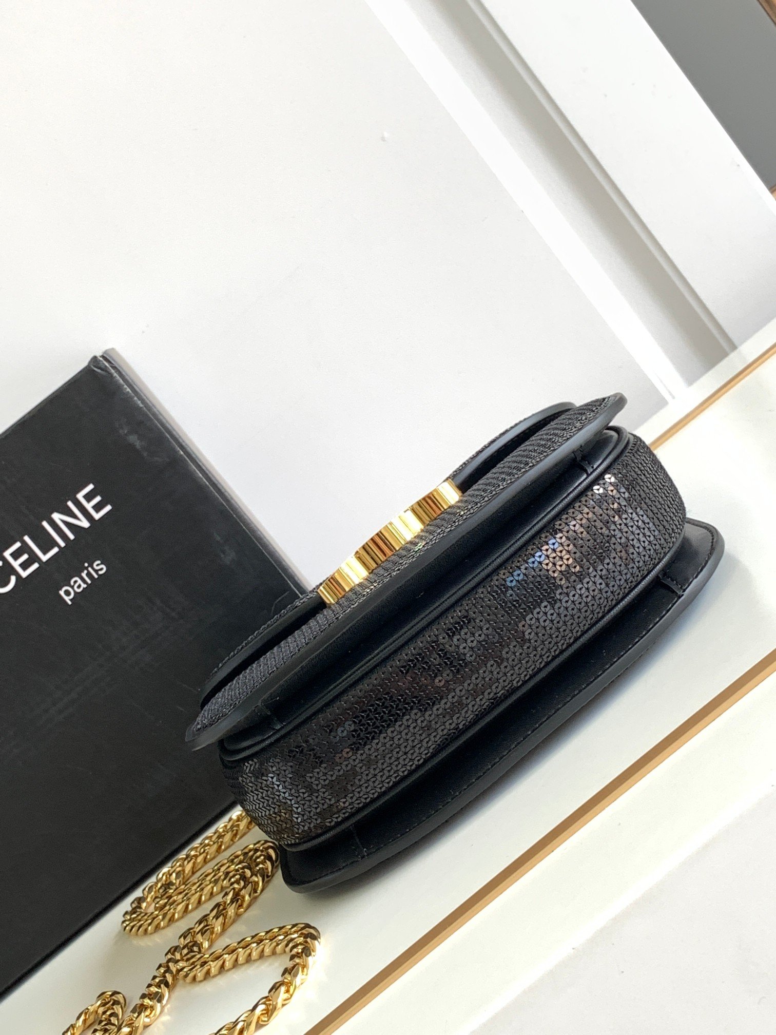 Celine Teen Basace Triomphe Chain Handbag - Image 7