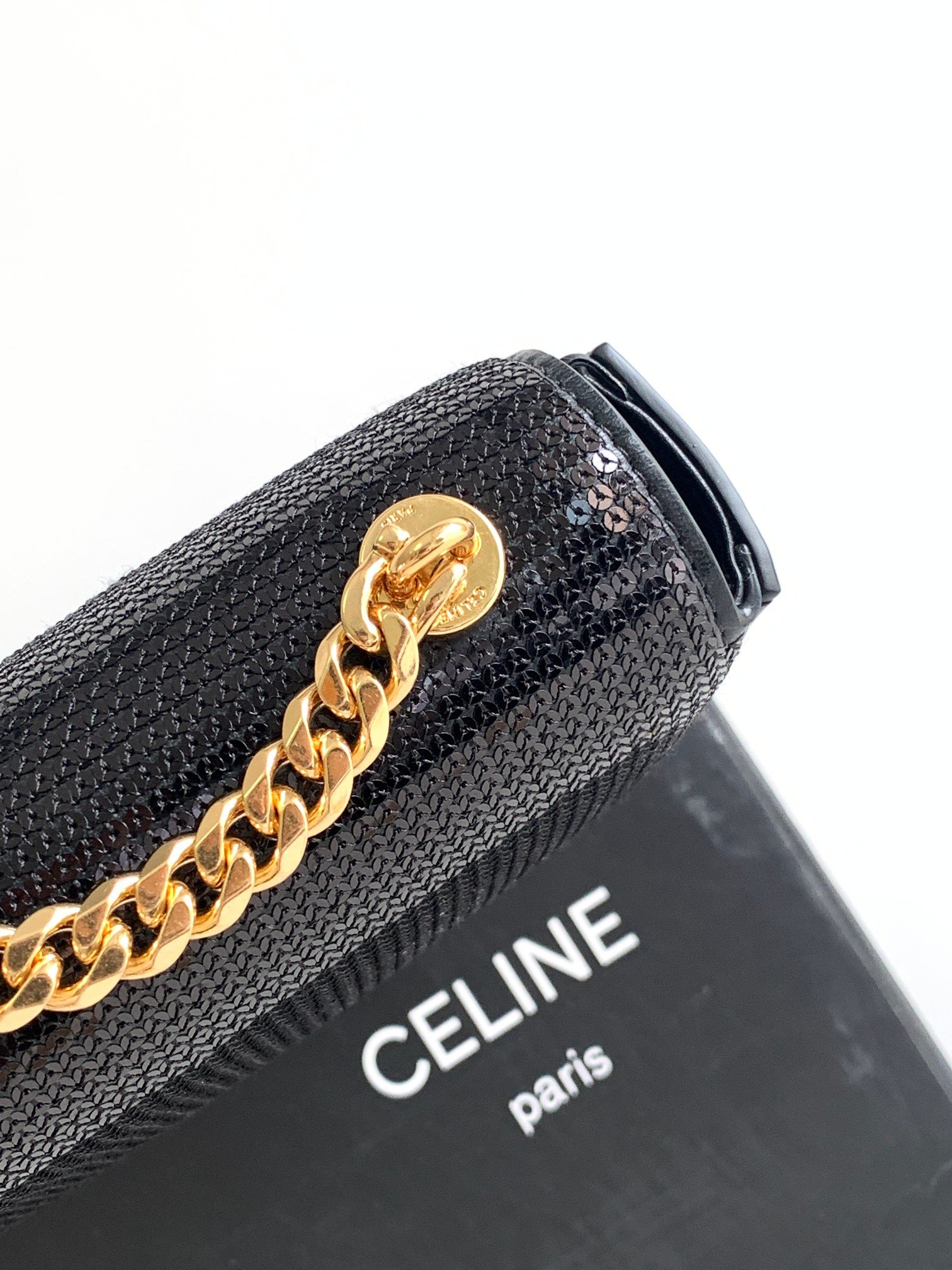 Celine Small Craft Sequin Material Chain Bag - Image 5