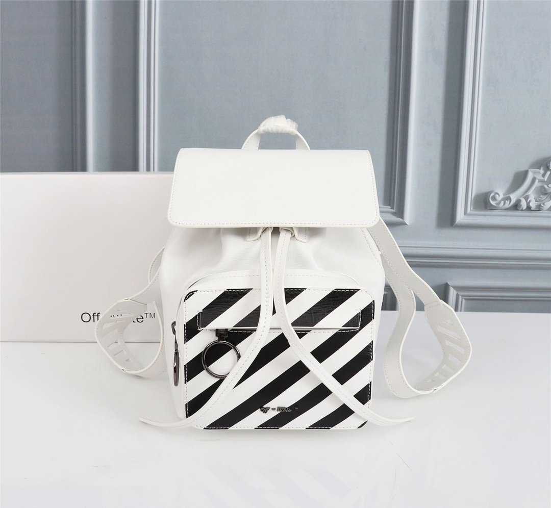 Off white leather backpack deals