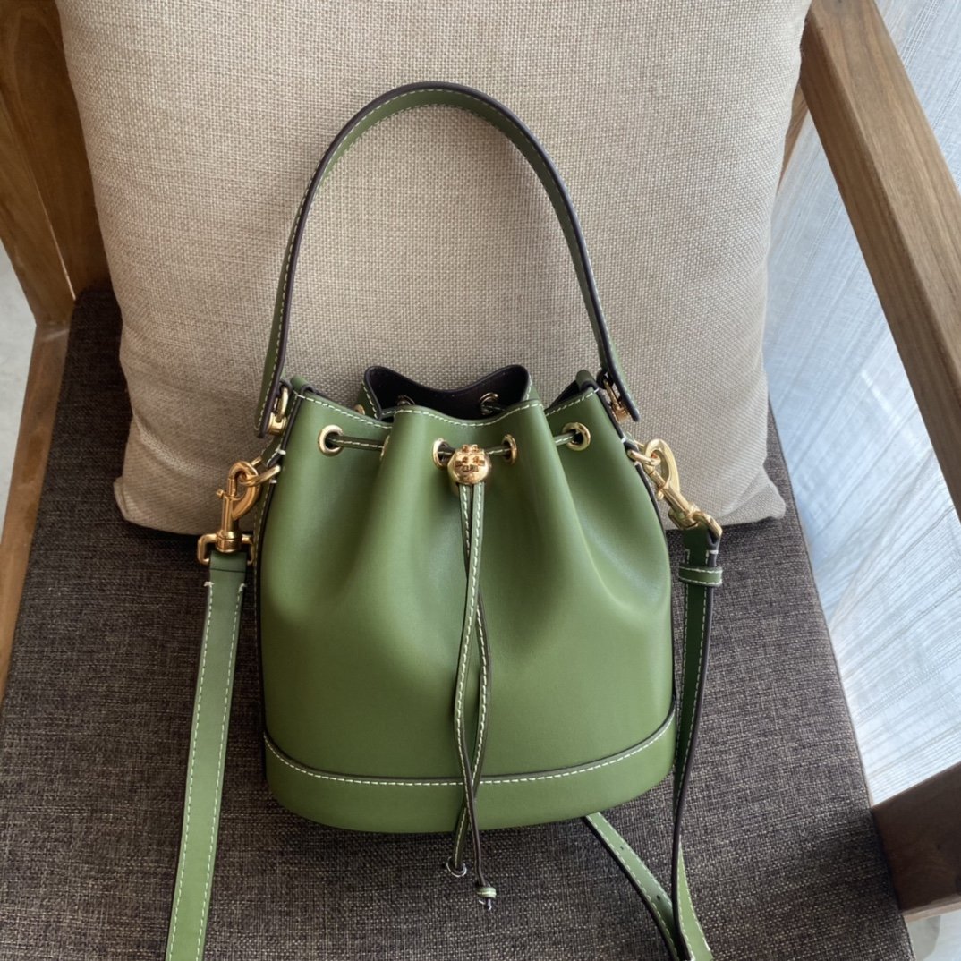 1000024615.jpg Tory Burch Monogram New Drawstring Bucket Bag - Image 1