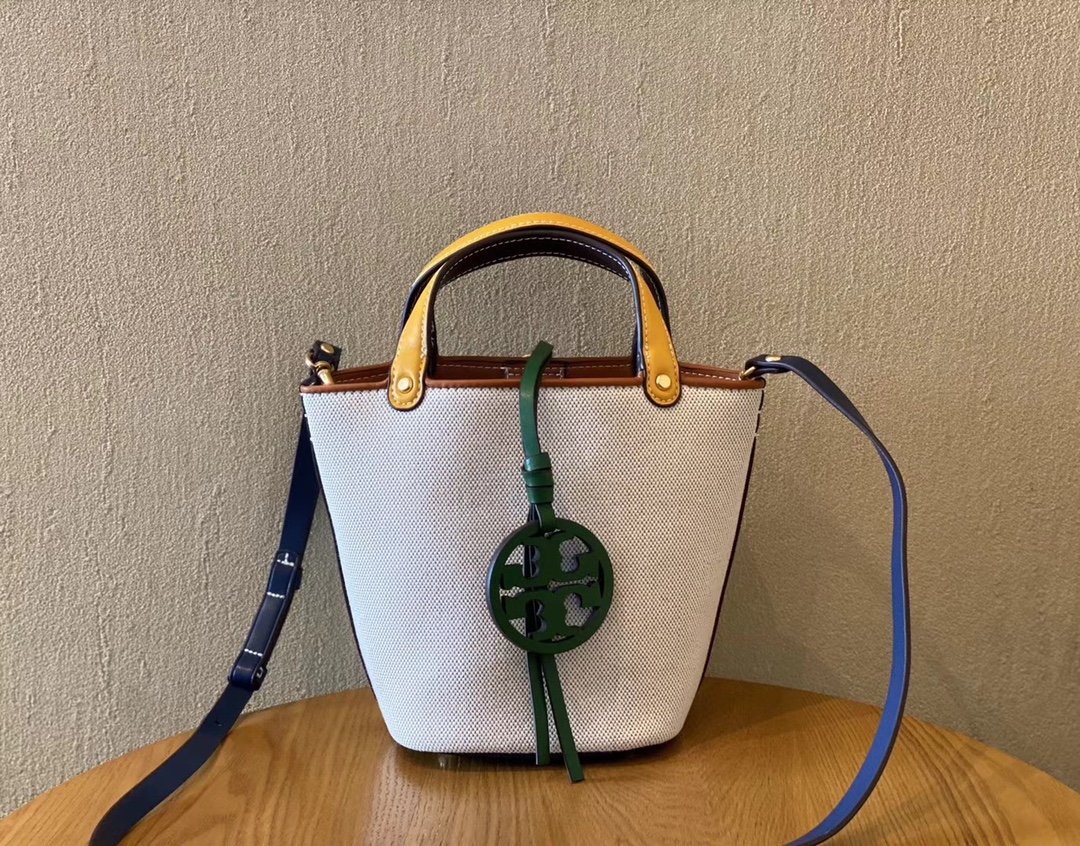 1000024801.jpg Tory Burch Miller Canvas Mini Bucket Bag - Image 1