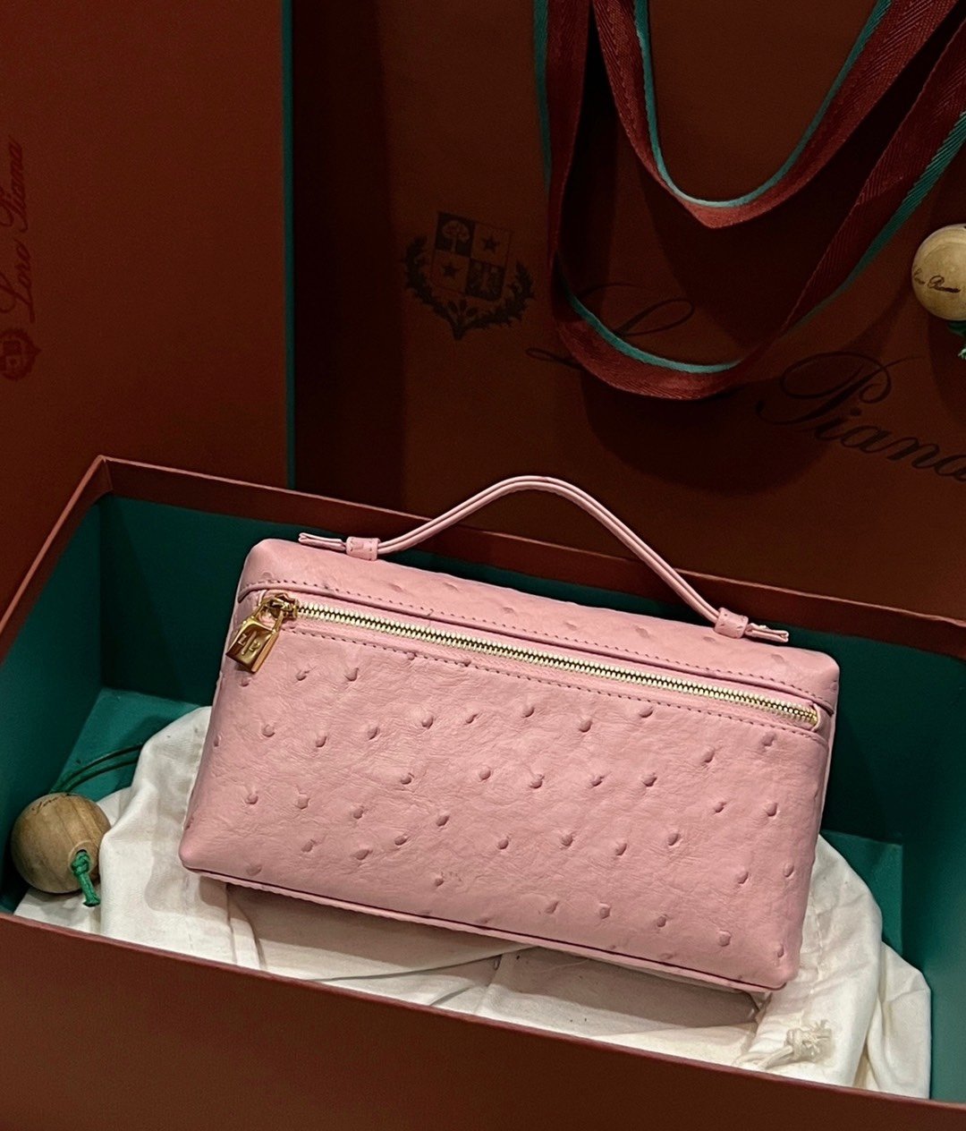 1000024852.jpg Loro Piana L19 in Pink Ostrich Pattern - Image 1