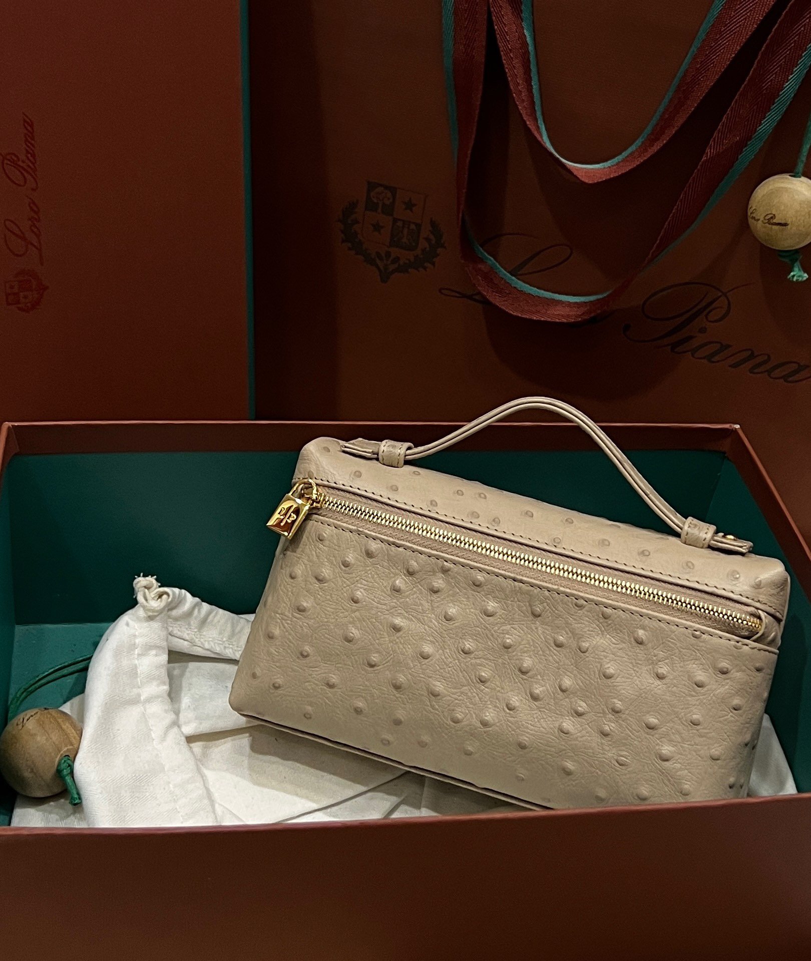 Loro Piana L19 in Beige Ostrich Pattern - Image 8