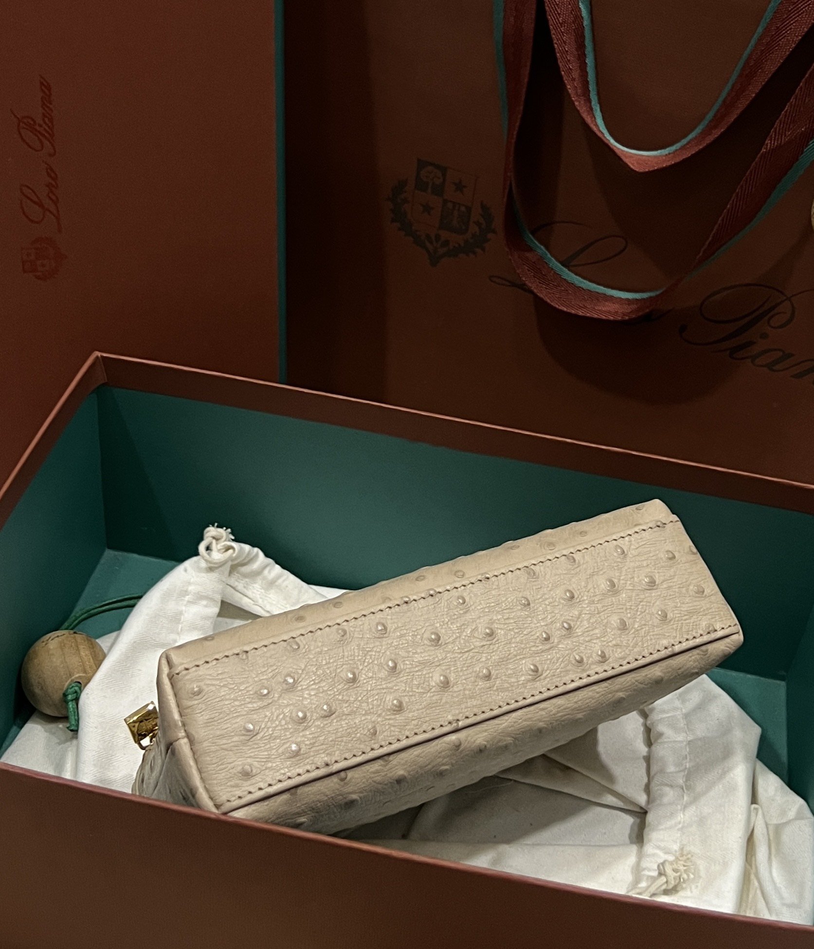 Loro Piana L19 in Beige Ostrich Pattern - Image 9