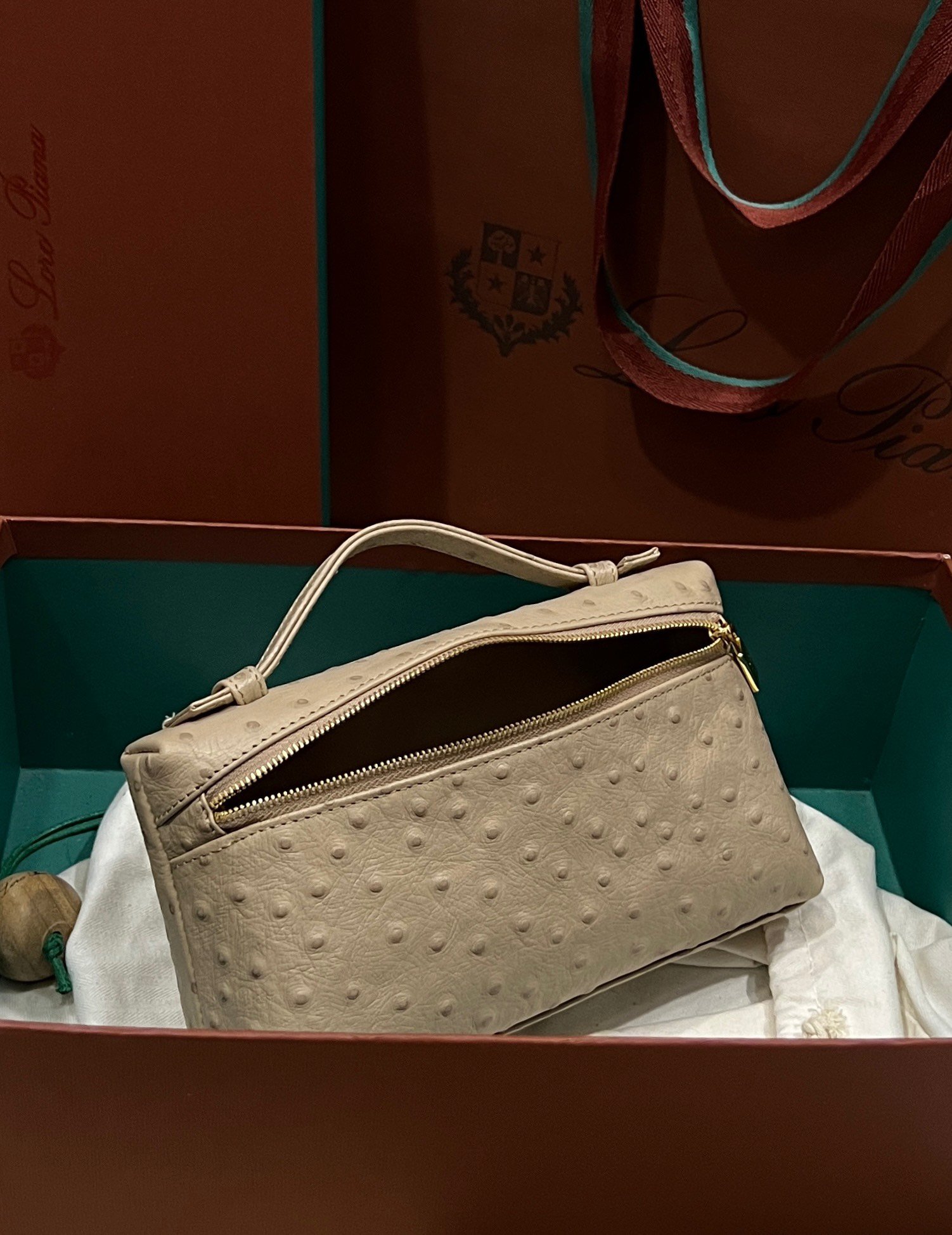 Loro Piana L19 in Beige Ostrich Pattern - Image 4