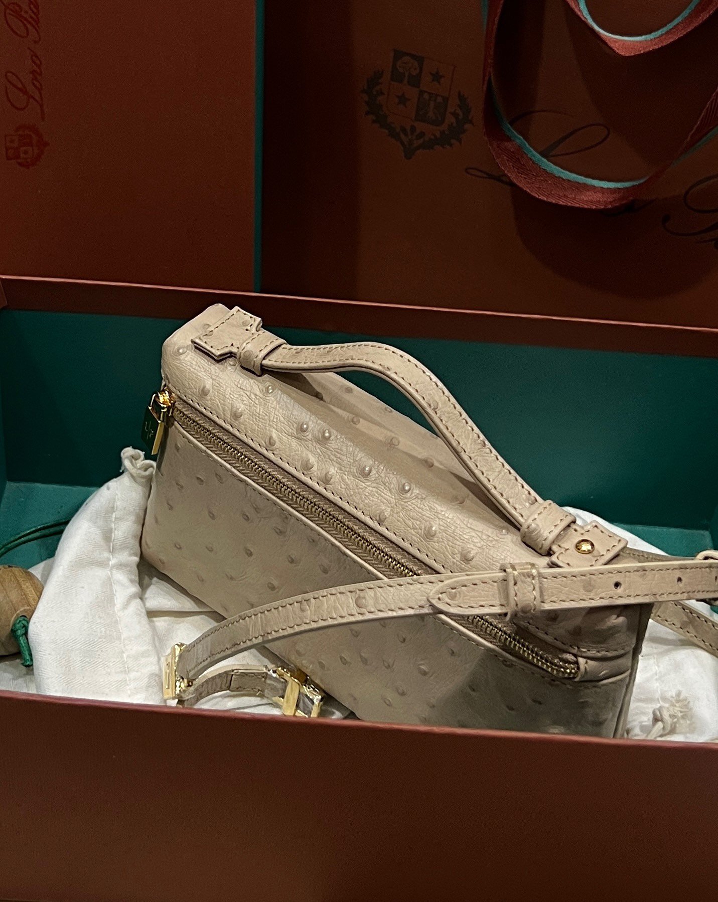 Loro Piana L19 in Beige Ostrich Pattern - Image 5