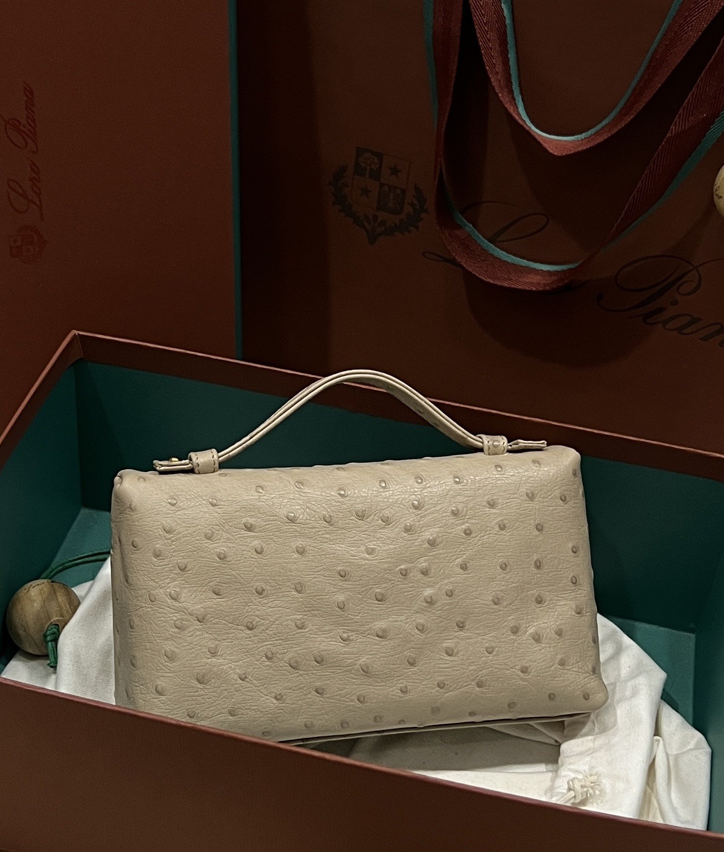 Loro Piana L19 in Beige Ostrich Pattern - Image 2