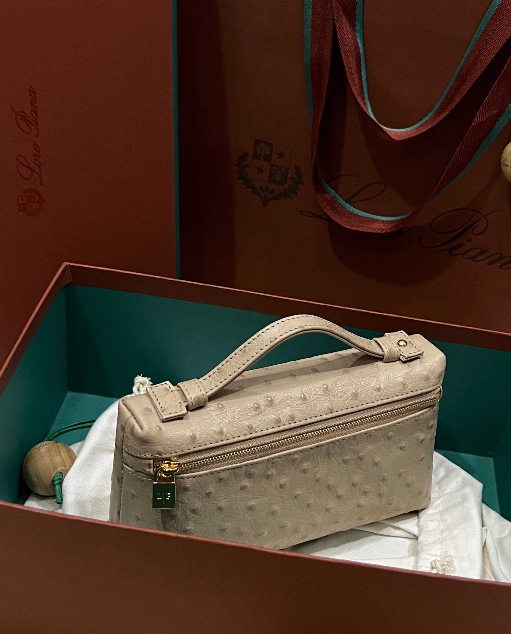 Loro Piana L19 in Beige Ostrich Pattern - Image 6