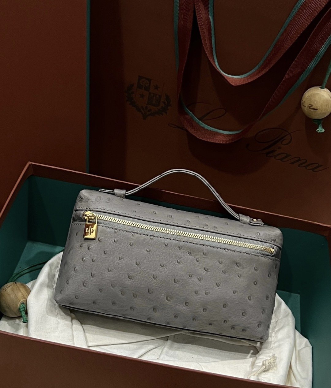 1000024870.jpg Loro Piana L19 in Grey Ostrich Pattern - Image 1
