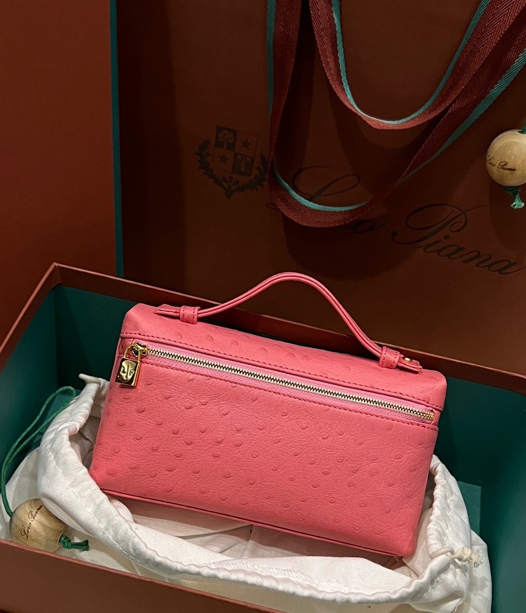 1000024879.jpg Loro Piana L19 in Pink Ostrich Pattern - Image 1