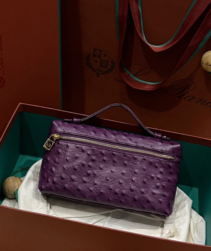 Loro Piana L19 in Dark Violet Ostrich Pattern