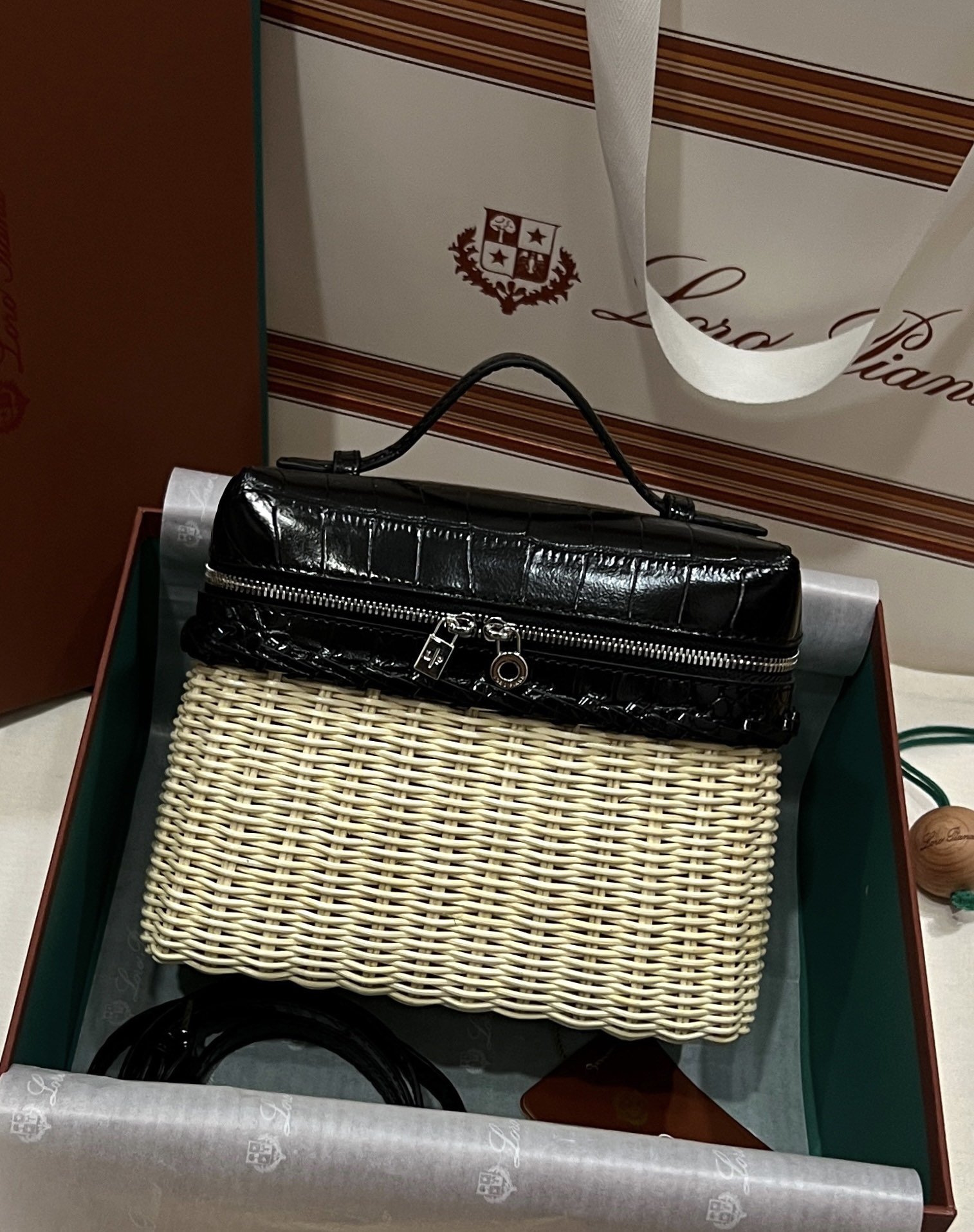 Loro Piana Extrapocket L19 Rattan Bag - Image 4