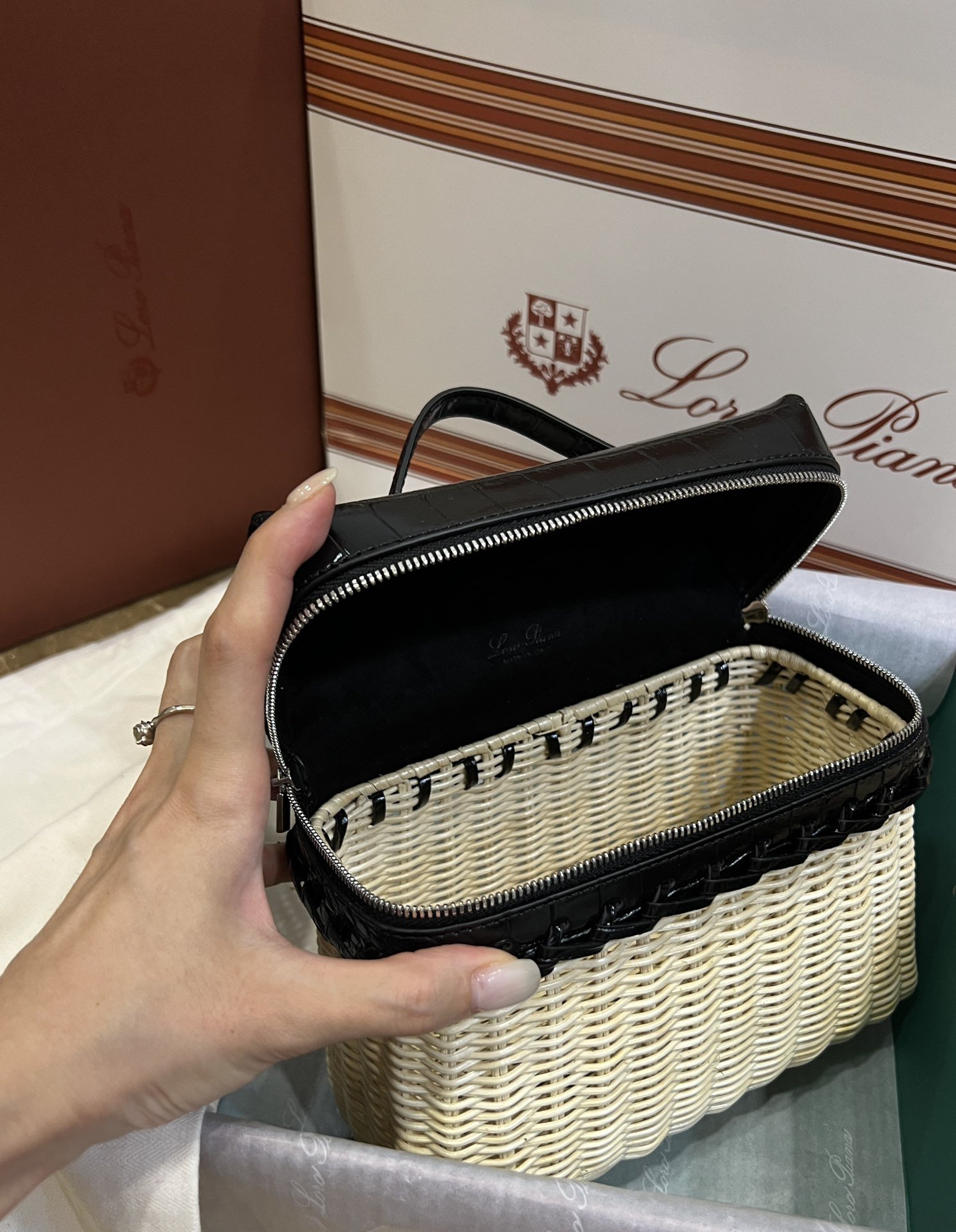 Loro Piana Extrapocket L19 Rattan Bag - Image 6
