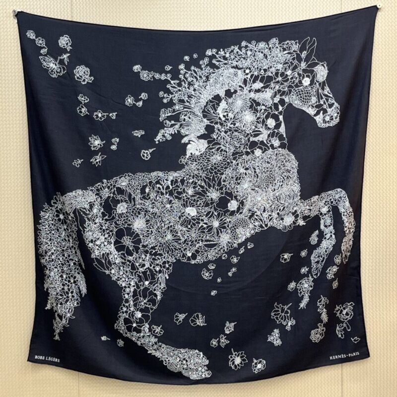 Hermes Love Horse Scarf 140x140cm 70% Cashmere 30% Silk
