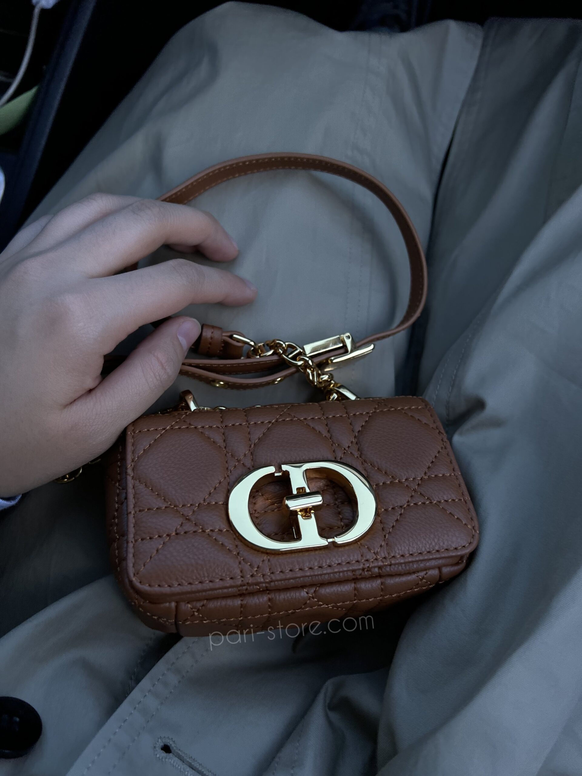 1000034620-scaled.jpg Dior Caro Bag in Golden Brown Calfskin - Image 1