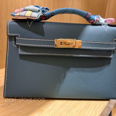 Kelly Pochette in Blue Epsom GHW