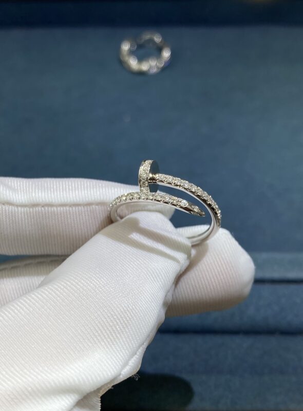 Full Diamond Stud Ring, White Gold