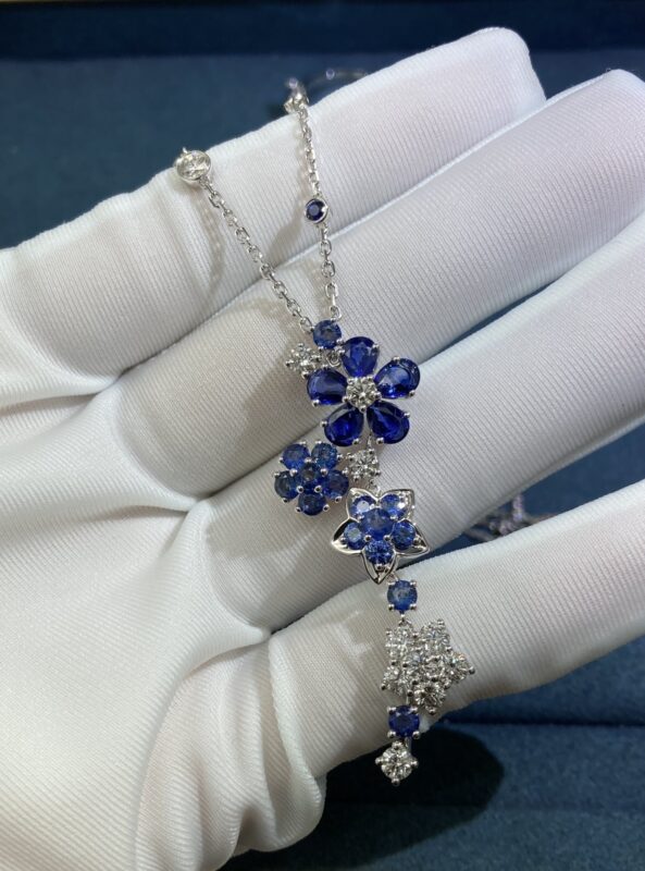 VCA Sapphire and Diamond Necklace, White Gold