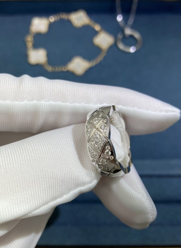Chanel Diamond Band Ring, White Gold