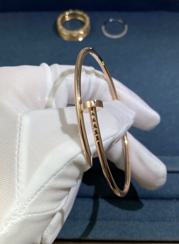 Bvlgary Narrow Nail Bracelet Without Diamonds, Rose Gold