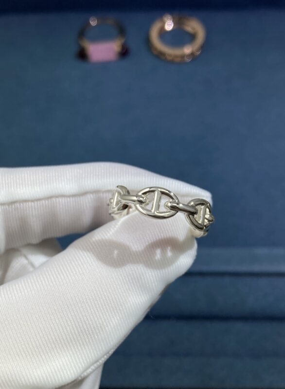 Hermes Japanese word ring, silver