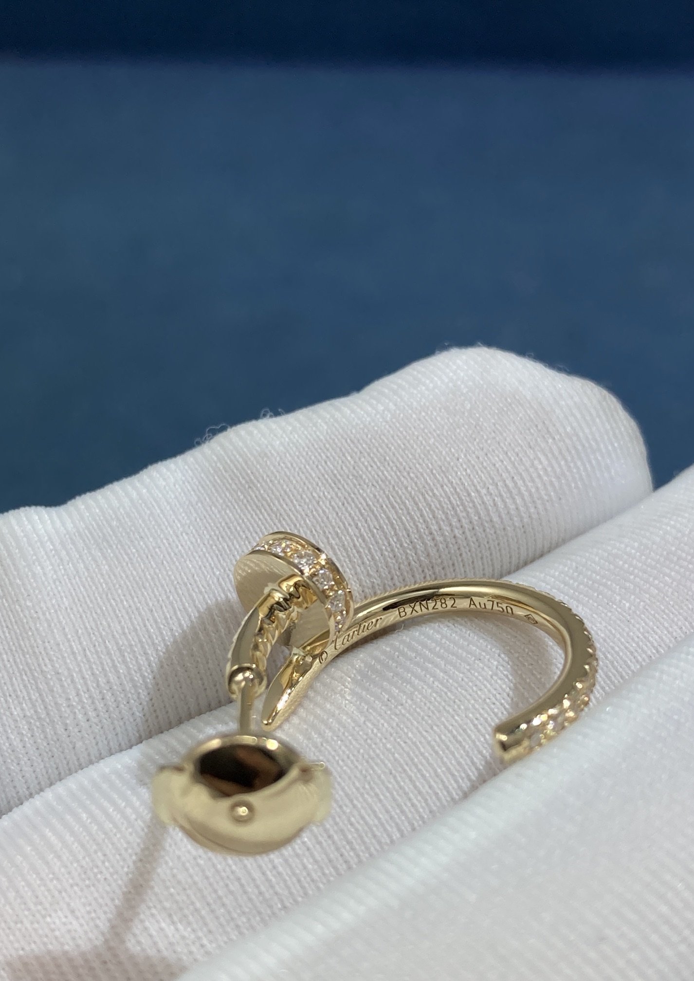 Cartier Full Diamond Stud Earrings, Yellow Gold - Image 3