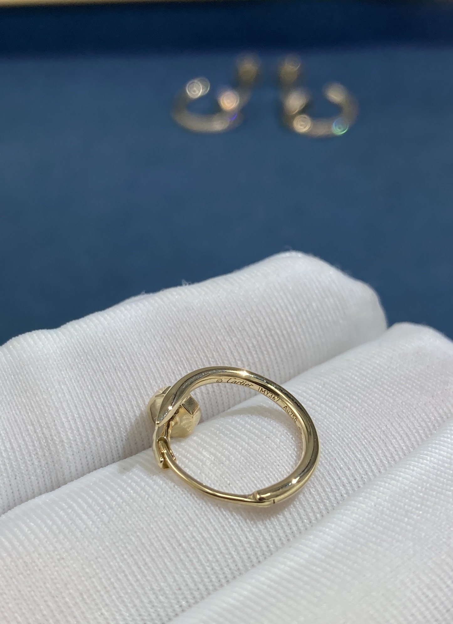 Cartier Stud Earrings Without Diamonds, Yellow Gold - Image 3