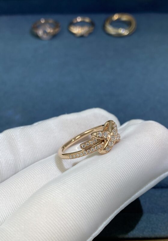 Chaumet Cross All Over Diamond Ring, Rose Gold