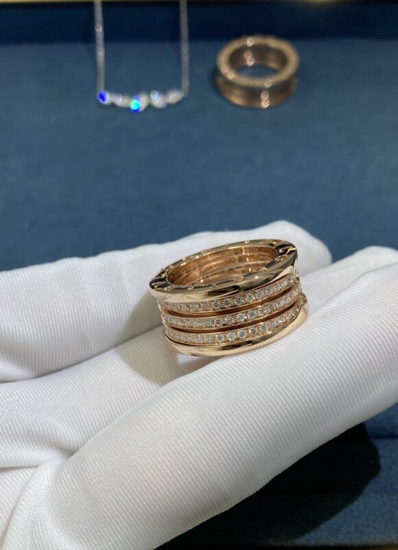 Bvlgary Spring Band Diamond Ring, Rose Gold