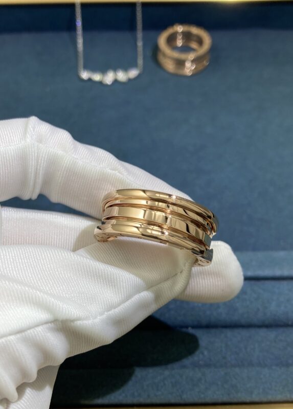 Bvlgary Plain Gold Spring Ring, Rose Gold