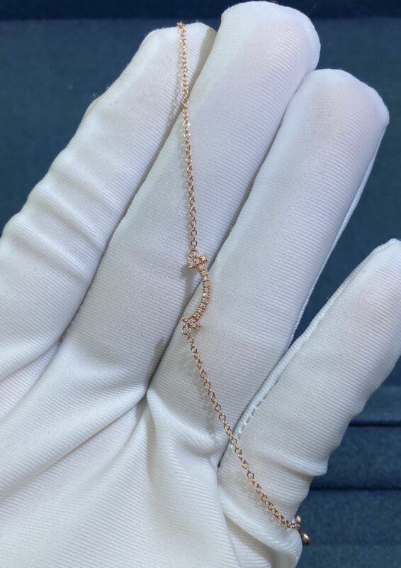 Tiffany’s Smiley Face Bracelet with Diamonds, Rose Gold