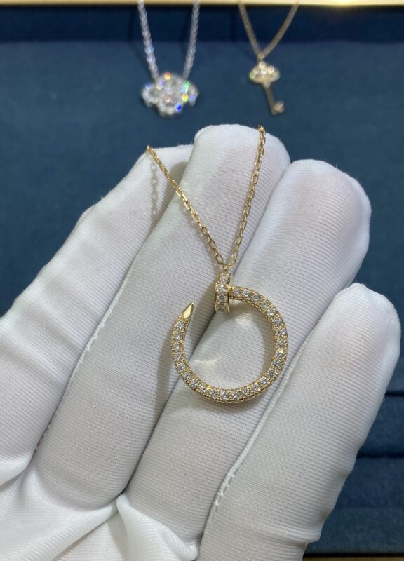 Cartier Full Diamond Nail Necklace, Yellow Gold