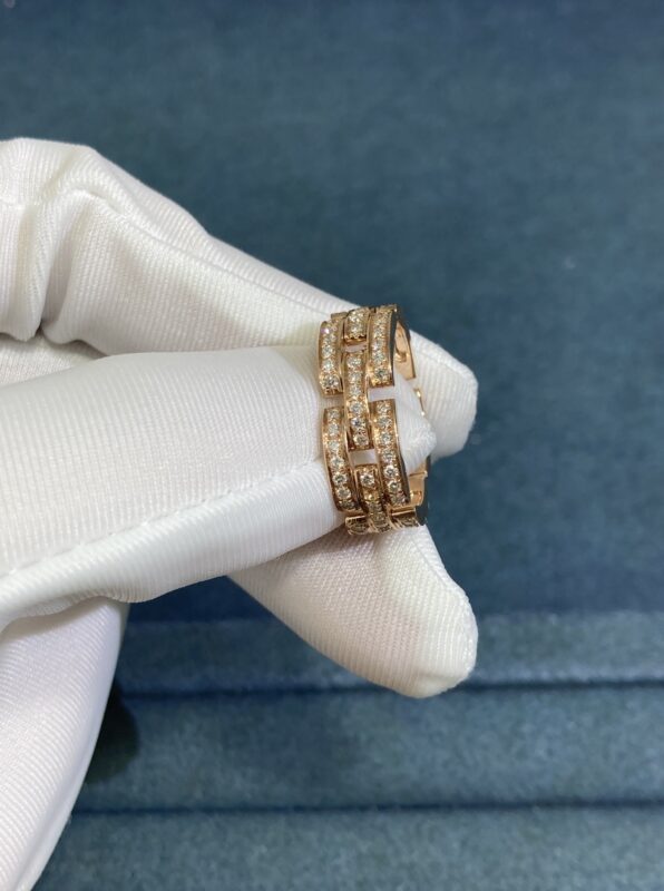 Cartier Tank Full Diamond Ring, Rose Gold