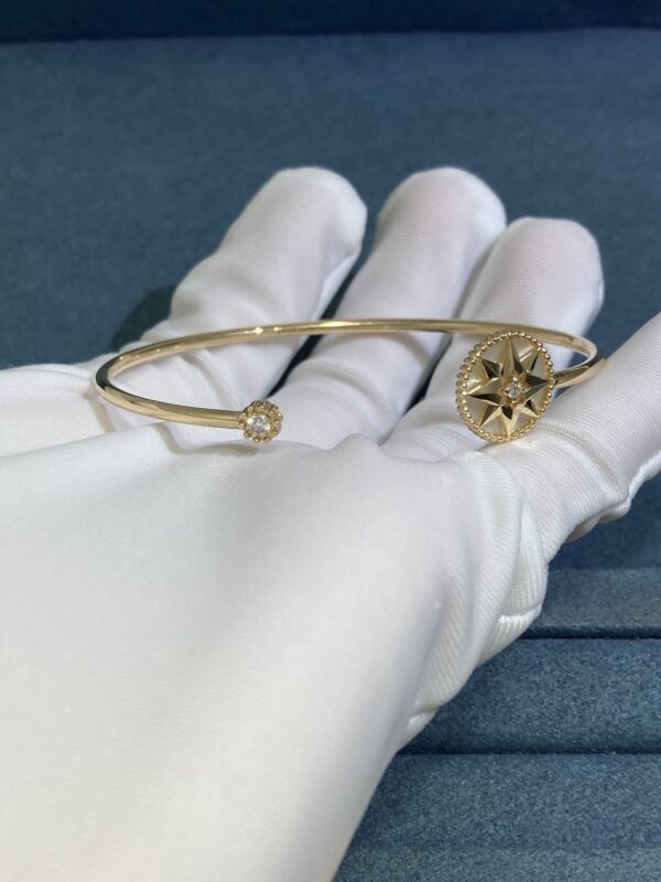 Dior White Bell Compass Bracelet, Yellow Gold