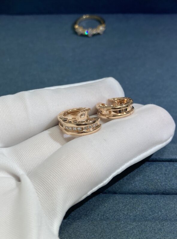 Bvlgary Home Diamond Earrings, Rose Gold