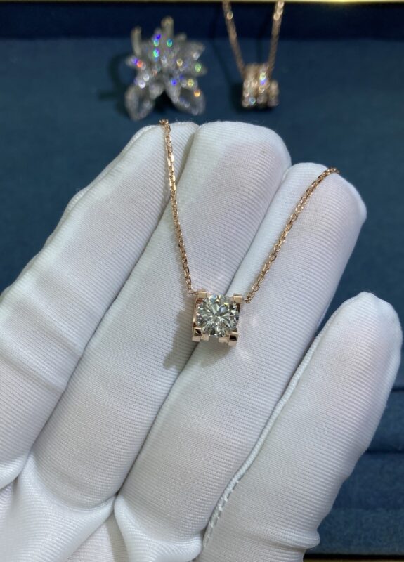 70 Point Bull Head Necklace, Rose Gold