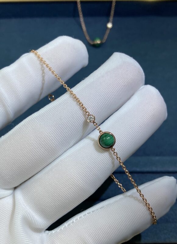 Fortune Telling Malachite Bracelet, Rose Gold