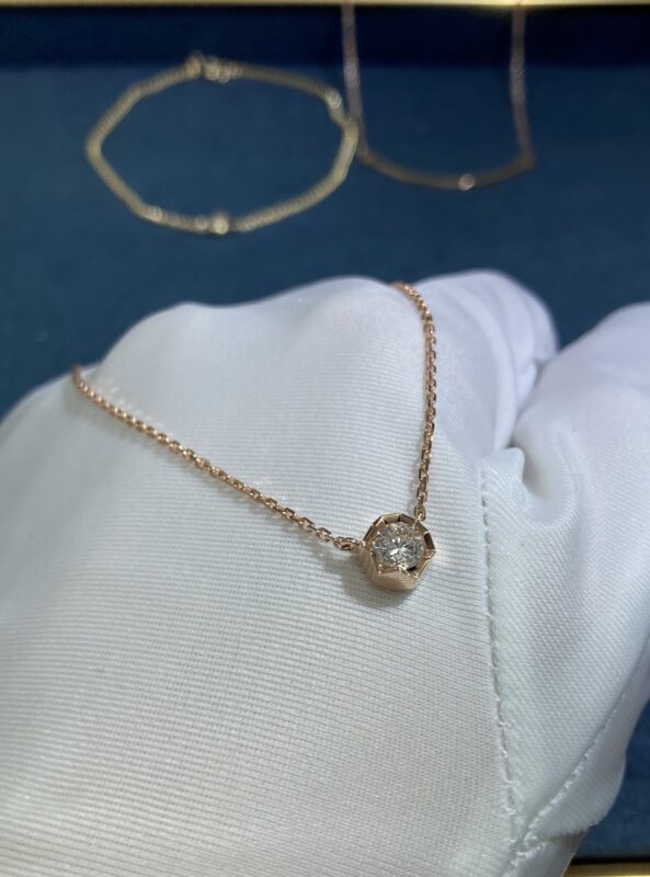 Hexagon Necklace, Rose Gold